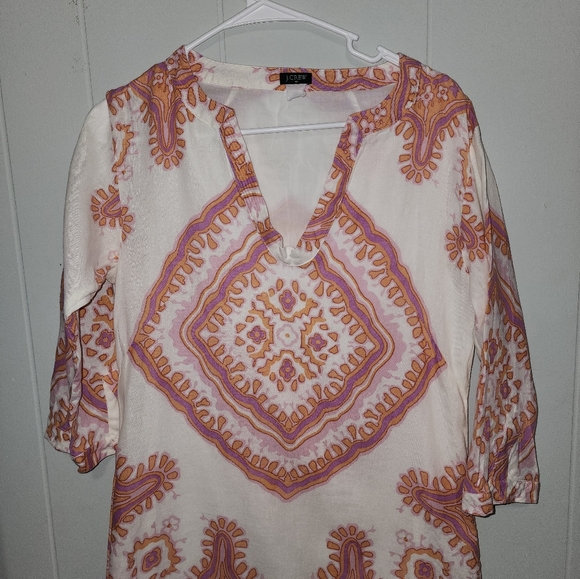 J. Crew Gorgeous 😍 , Orange , And Purple , Boho , Style Dress - Picture 16 of 16